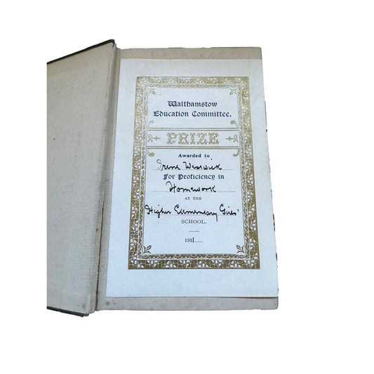inside page showing the text with Walthamstow education committee award