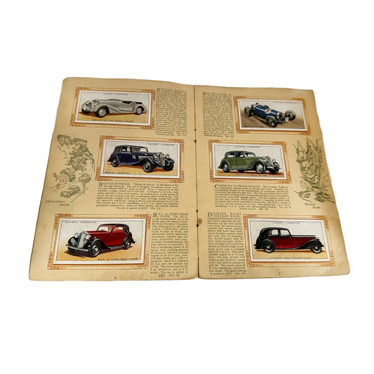 Full set of John player cigarette cards of motor cars dated 1930s