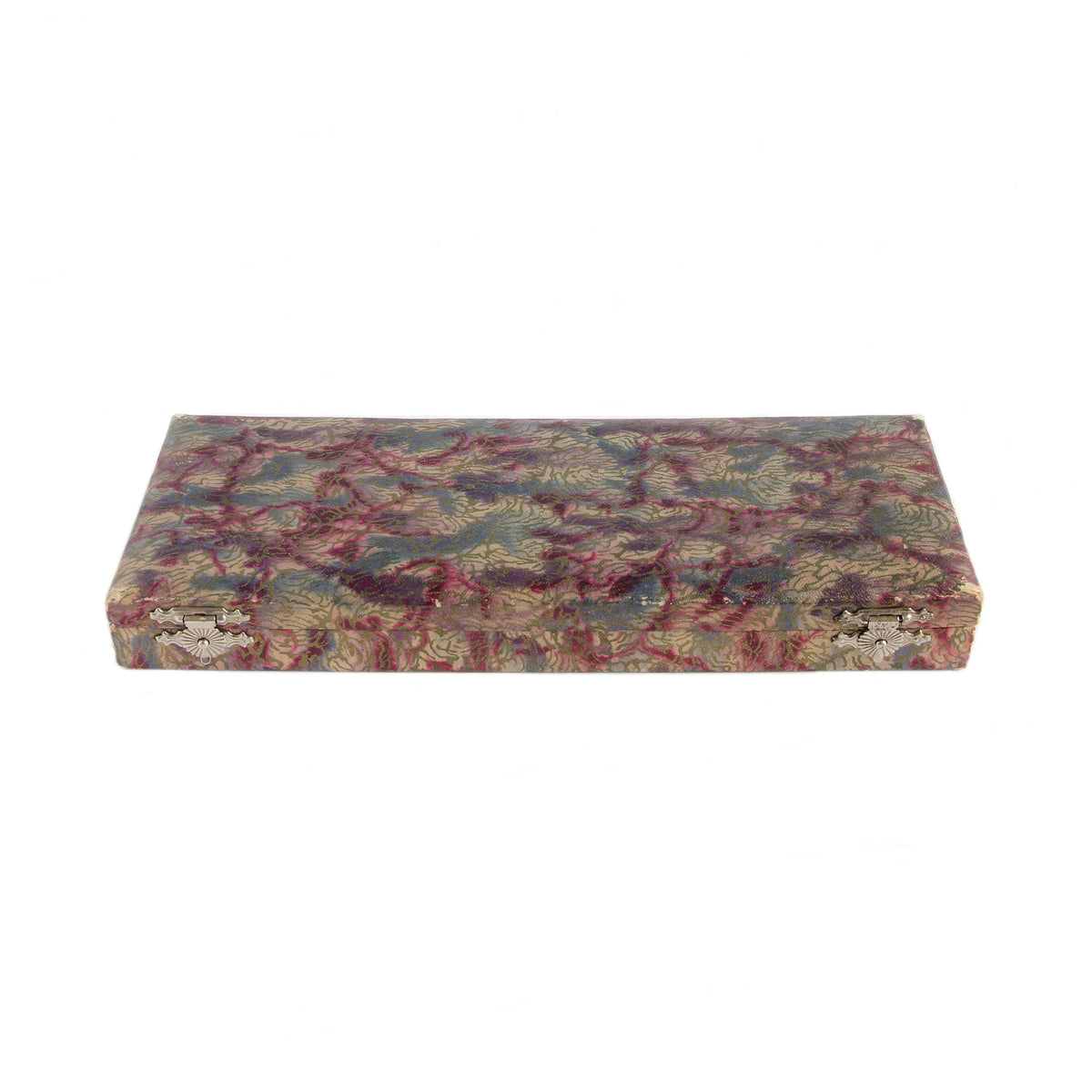 Decorative box with a floral pattern on a white background