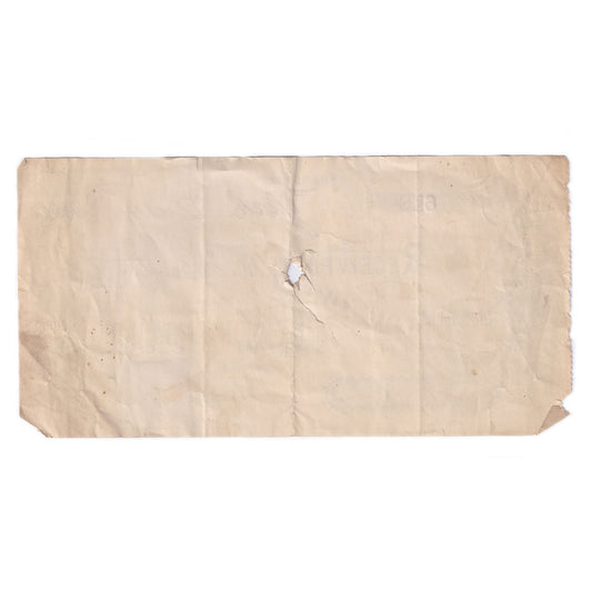 A rare original old used cheque dated 1896 for eight pounds 16 shillings and 5 pence with a hole in the middle