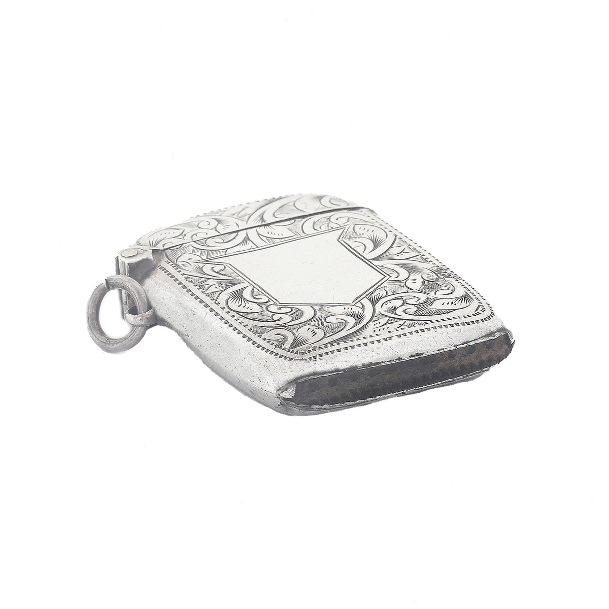 Edwardian Sterling Silver Swirl Vesta Case dated 1906