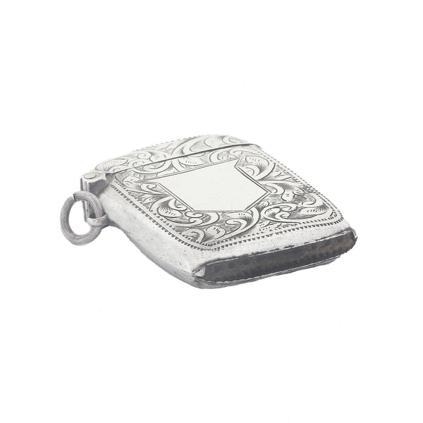 Edwardian Sterling Silver Swirl Vesta Case dated 1906