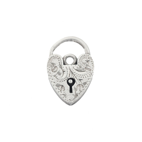 Vintage Decorative Padlock Pendant in Sterling Silver
