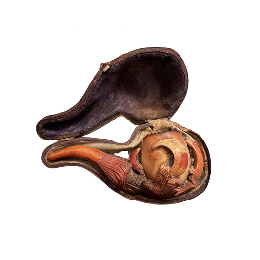Antique Victorian Cased Meerschaum Pipe dated 1890-1910