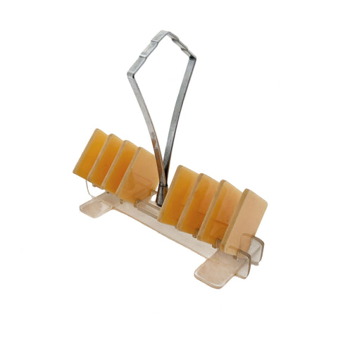 art deco geometric orange and chrome toast rack