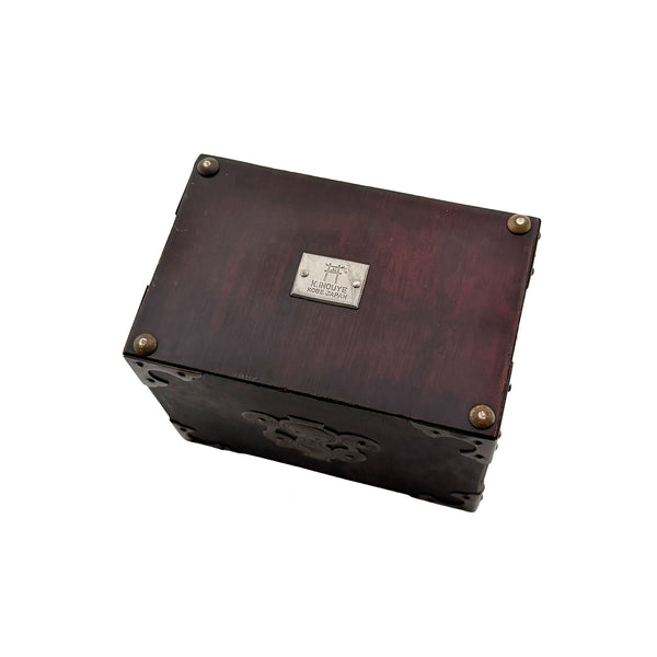 Antique De La Rue Playing Card Set in K. Inouye Kobe Wood & Brass Case
