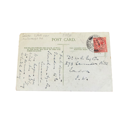 Vintage 1920s Hand-Coloured Postcard of Post Office in Old Shoreham Sussex