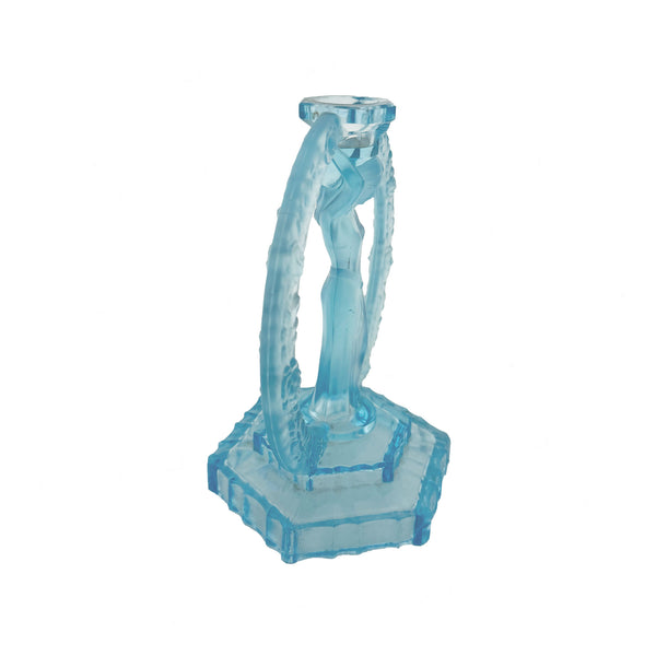 Blue glass figurine on a white background