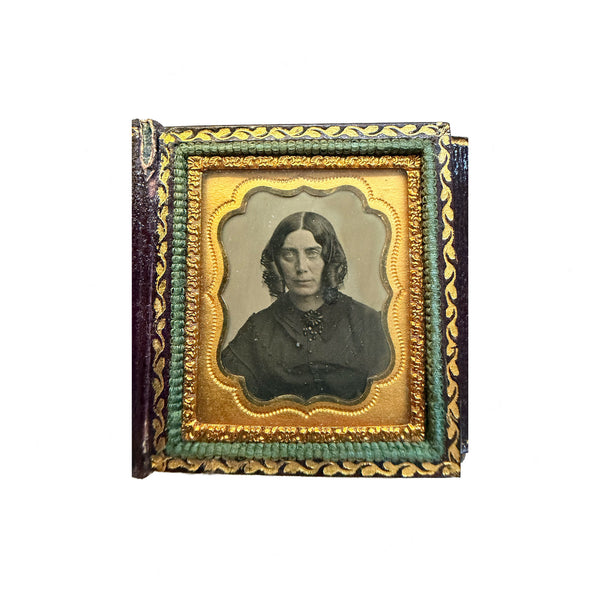 Victorian Miniature Cased Ambrotype Portrait Circa 1855