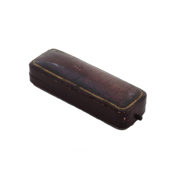 Brown leather case on a white background