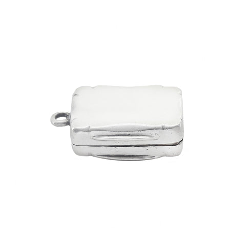 Silver vesta case on a white background