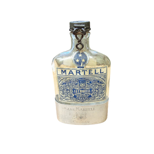 Vintage J&F Martell Very Old Pale Cognac Flask & Cup from the 1920s-1930s