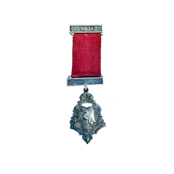 Antique Silver Kent Education Committee Medal Dated 1912