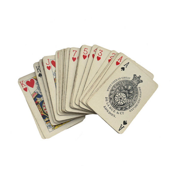 Antique De La Rue Playing Card Set in K. Inouye Kobe Wood & Brass Case
