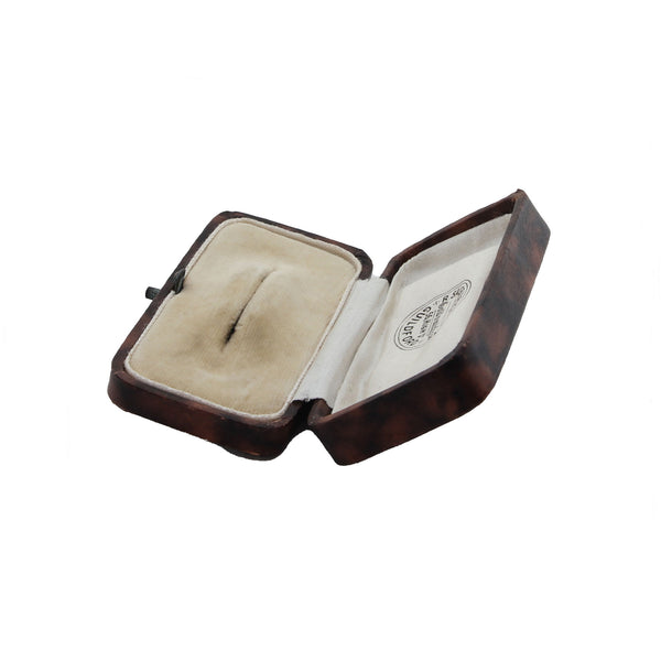 Open jewellery box with a gap on a white background