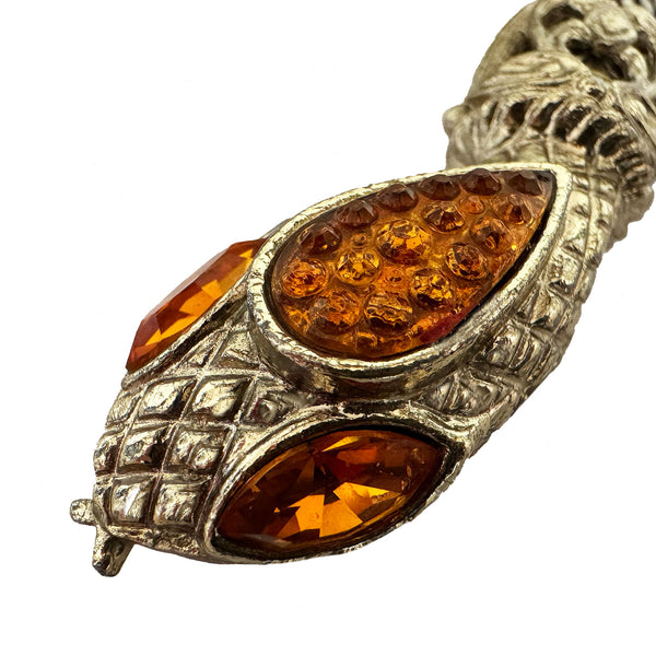 Whiting & Davis Gold Tone Mesh Snake Belt from the 1960s