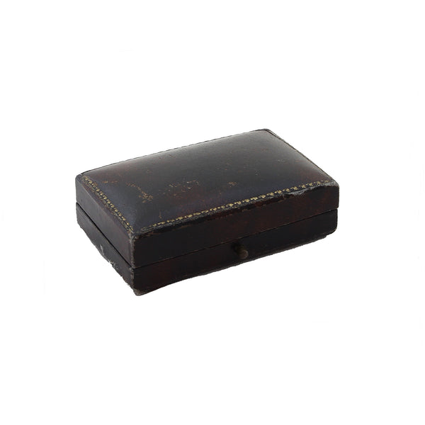 brown leather jewelry box on a white background