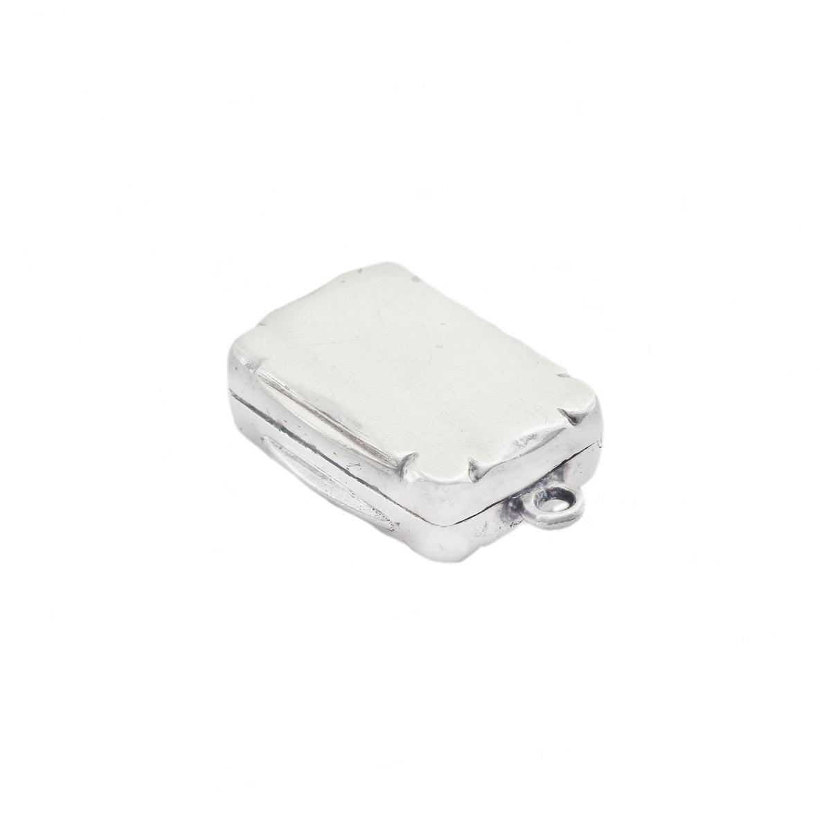 Silver rectangular vinaigrette on a white background