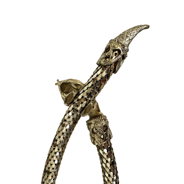 gold mesh tone snake hinged belt