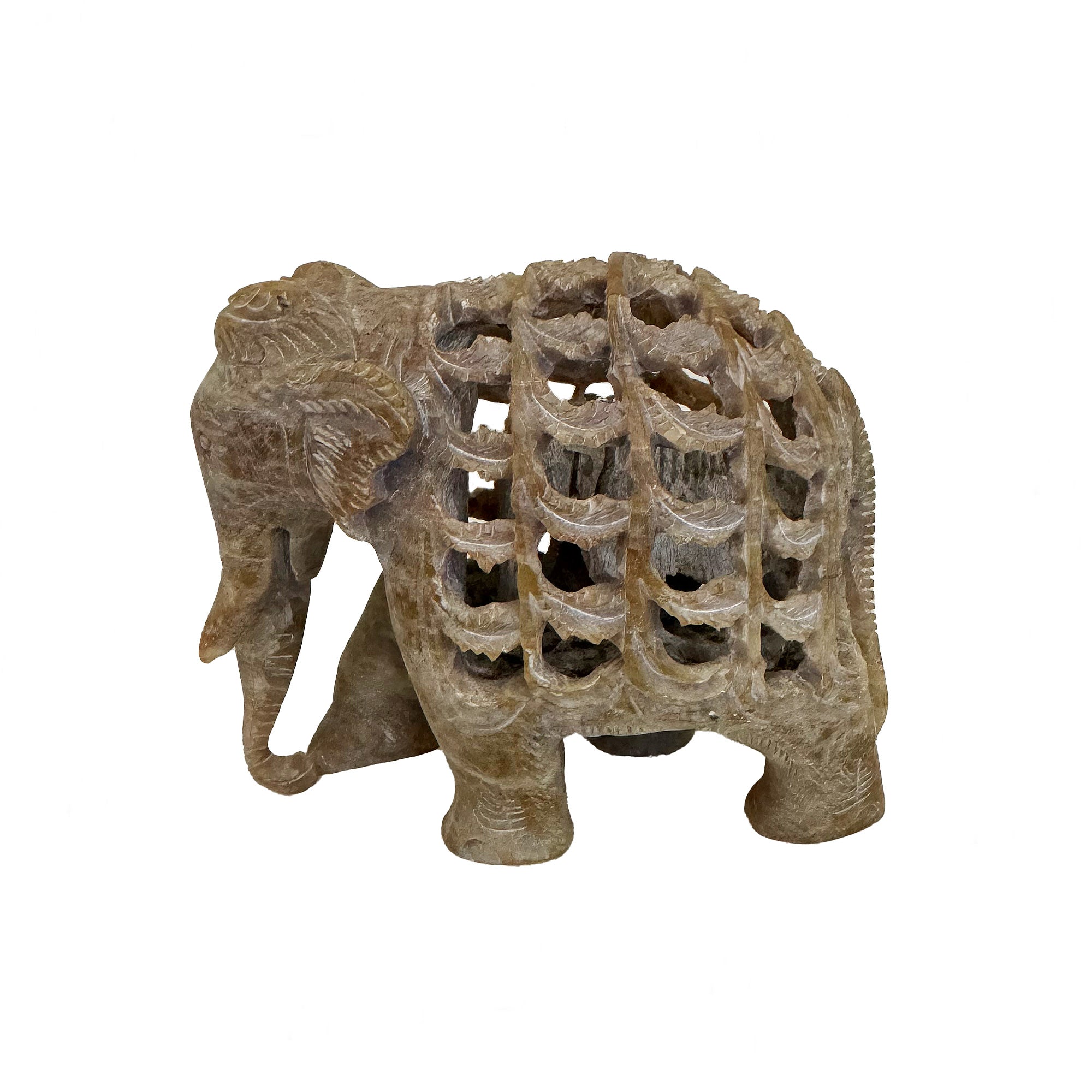 vintage soapstone cream elephant figure 1970s