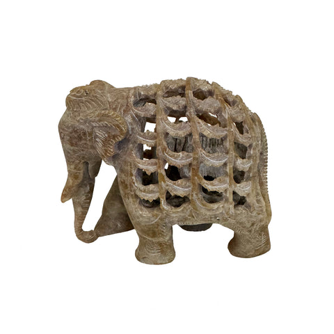 vintage soapstone cream elephant figure 1970s