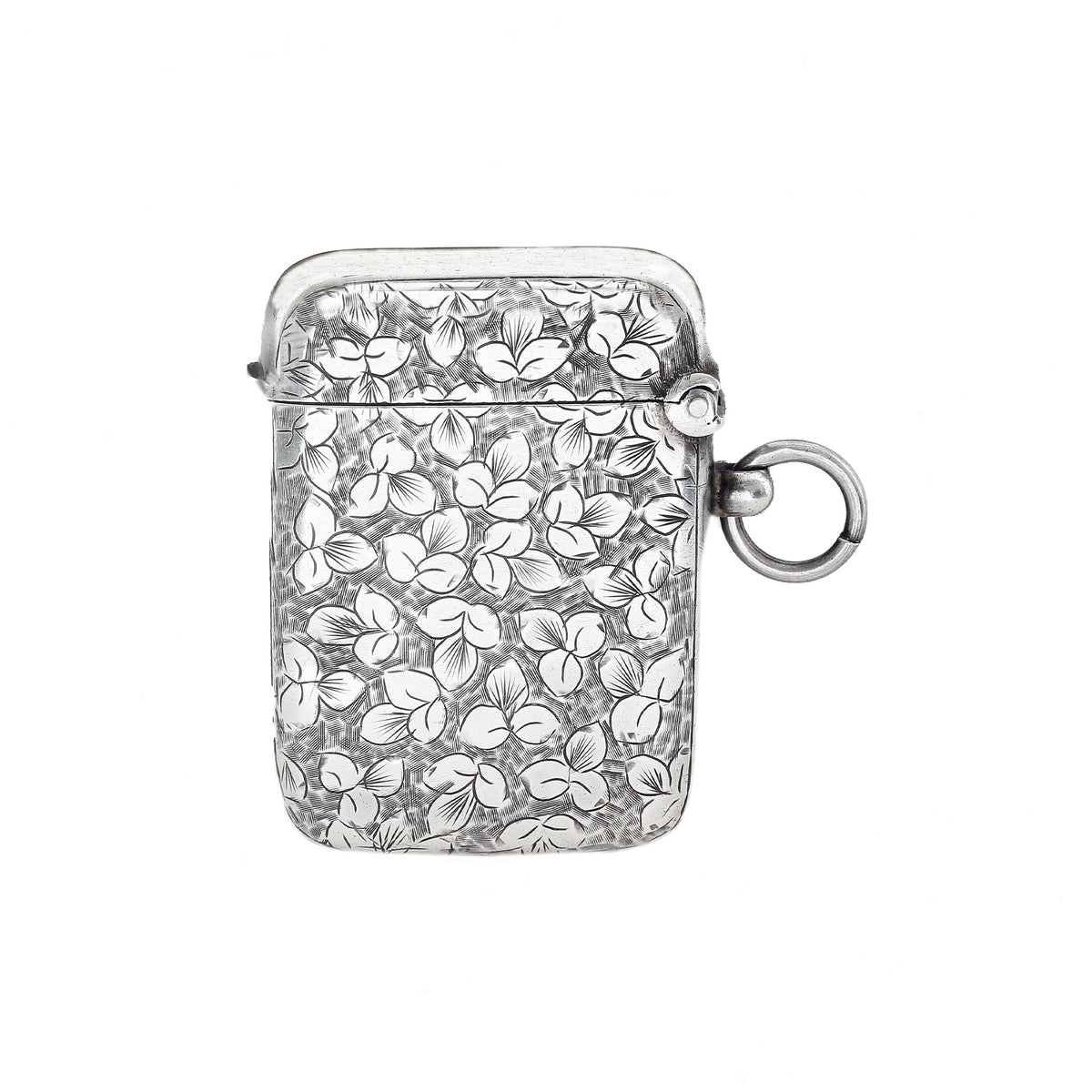 Silver floral vesta with floral pattern on a white background