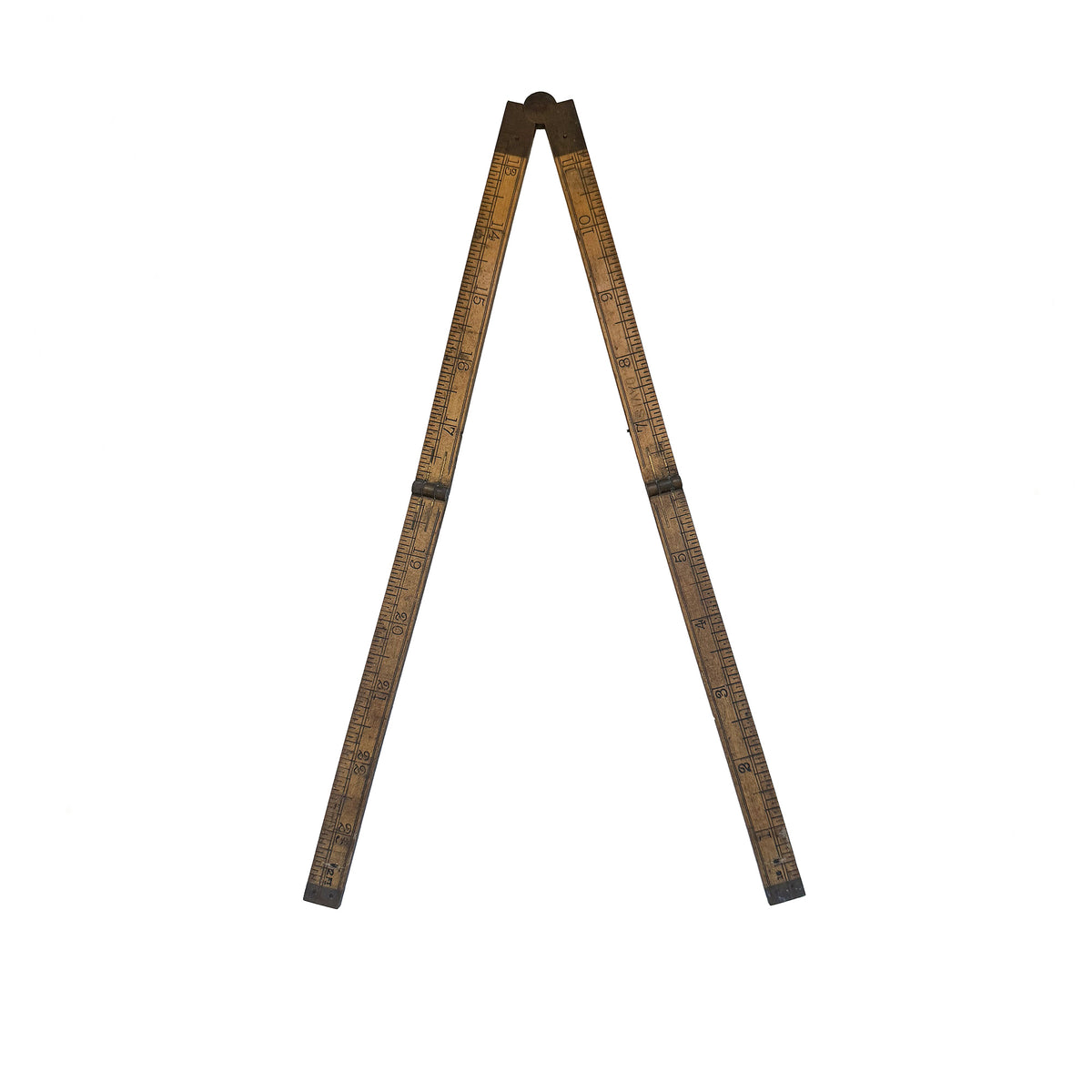 vintage wooden ruler with folds