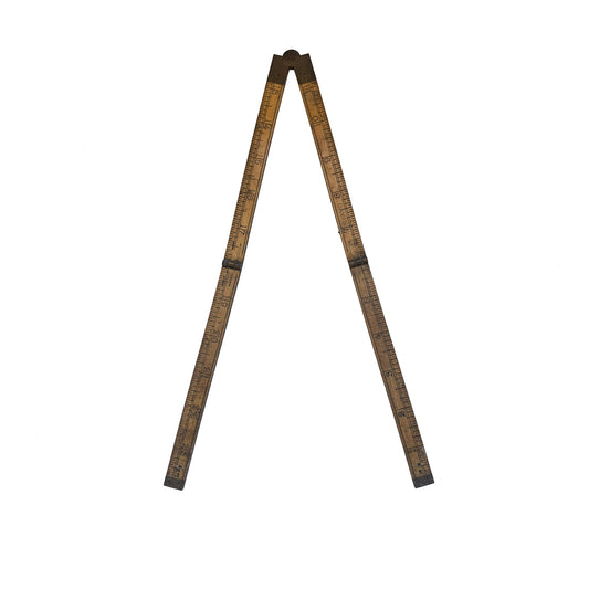 vintage wooden ruler with folds