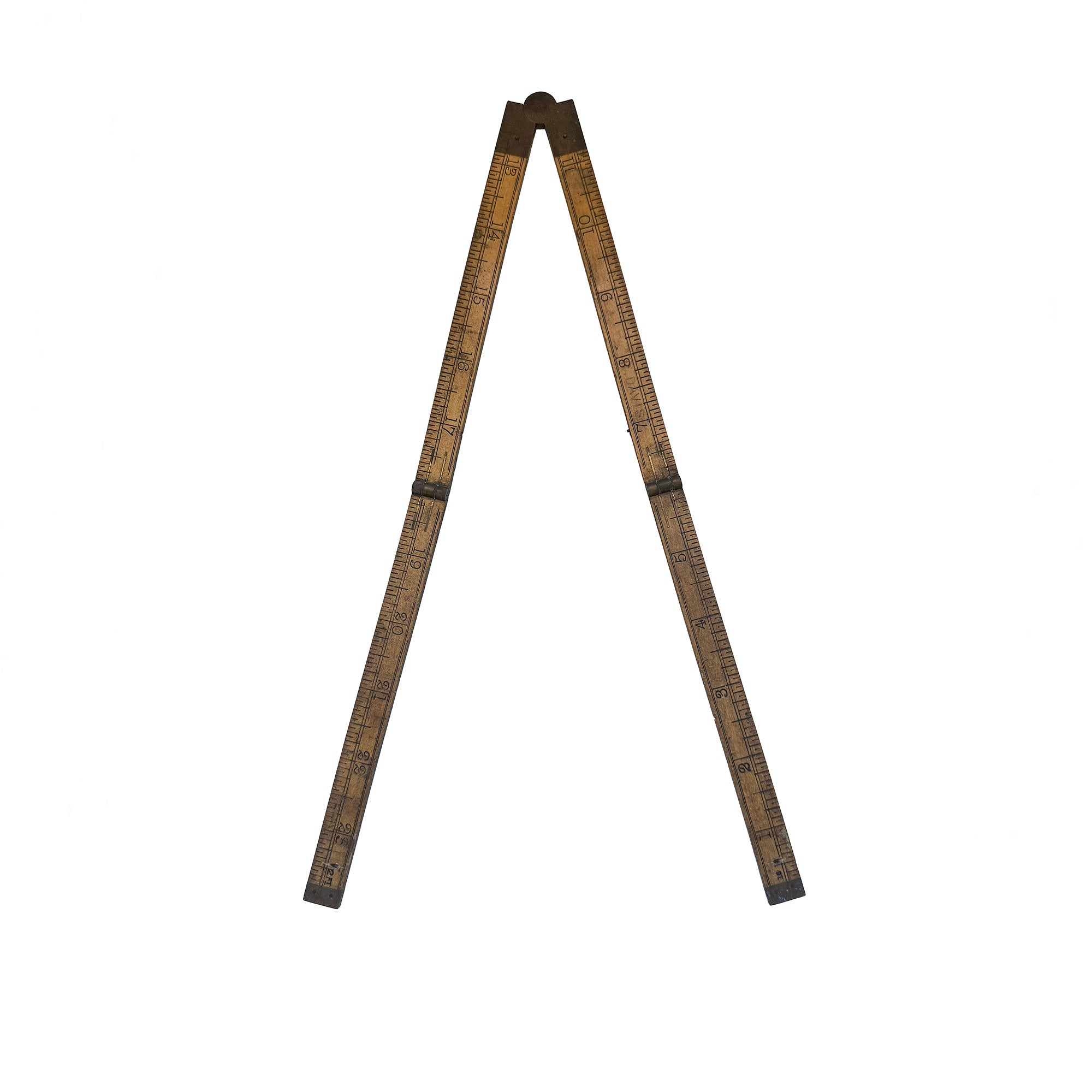 vintage wooden ruler with folds