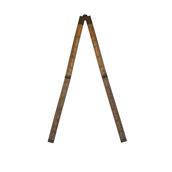 vintage wooden ruler with folds