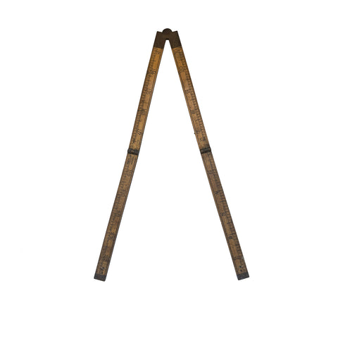 vintage wooden ruler with folds