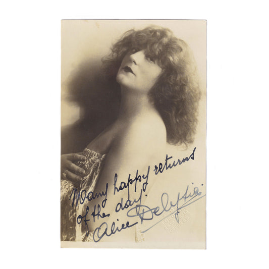 A signed photograph of Alice Delysia French actress with handwritten note