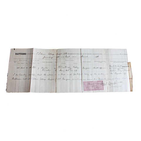 An old document certificate franklin st johns college dated 1895
