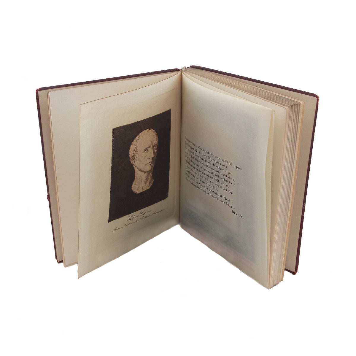 A fine secondhand pocket book of Julius Caesar with pages open showing illustration and text