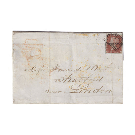 An old victorian handwritten letter dated 1953 to Howards and Kent in Stratford with a red one penny stamp