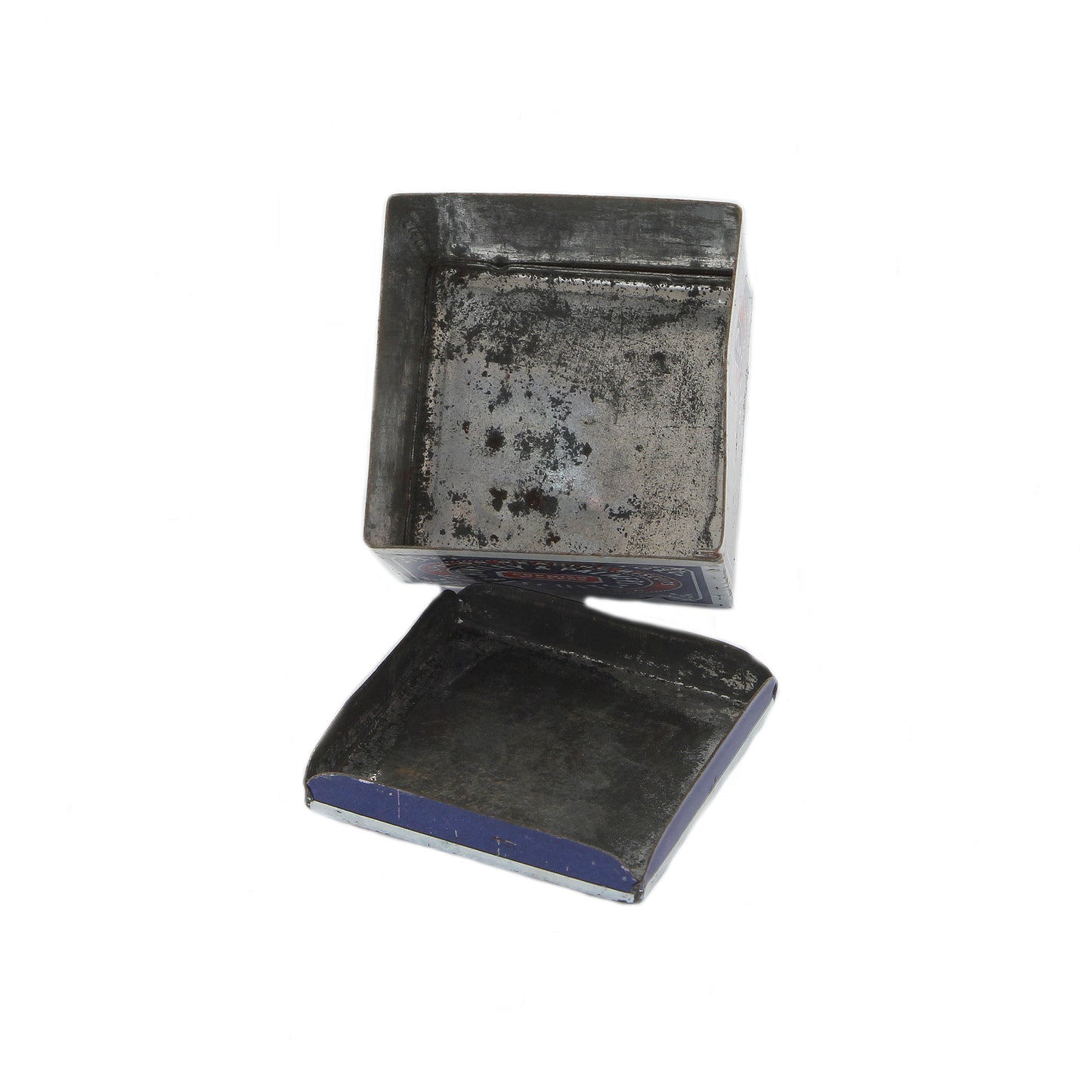 A delightful little miniature biscuit tin by huntley and palmers showing inside of tin and lid