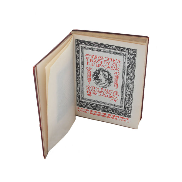 A superb pocket size book julius caesar by Shakespeare showing inside cover