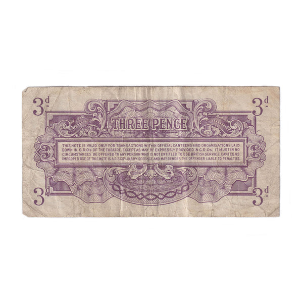 A vintage special voucher for the British Armed Forces in beige and purple